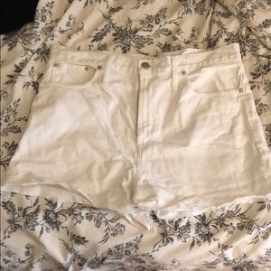 Madewell high waisted white jean shorts